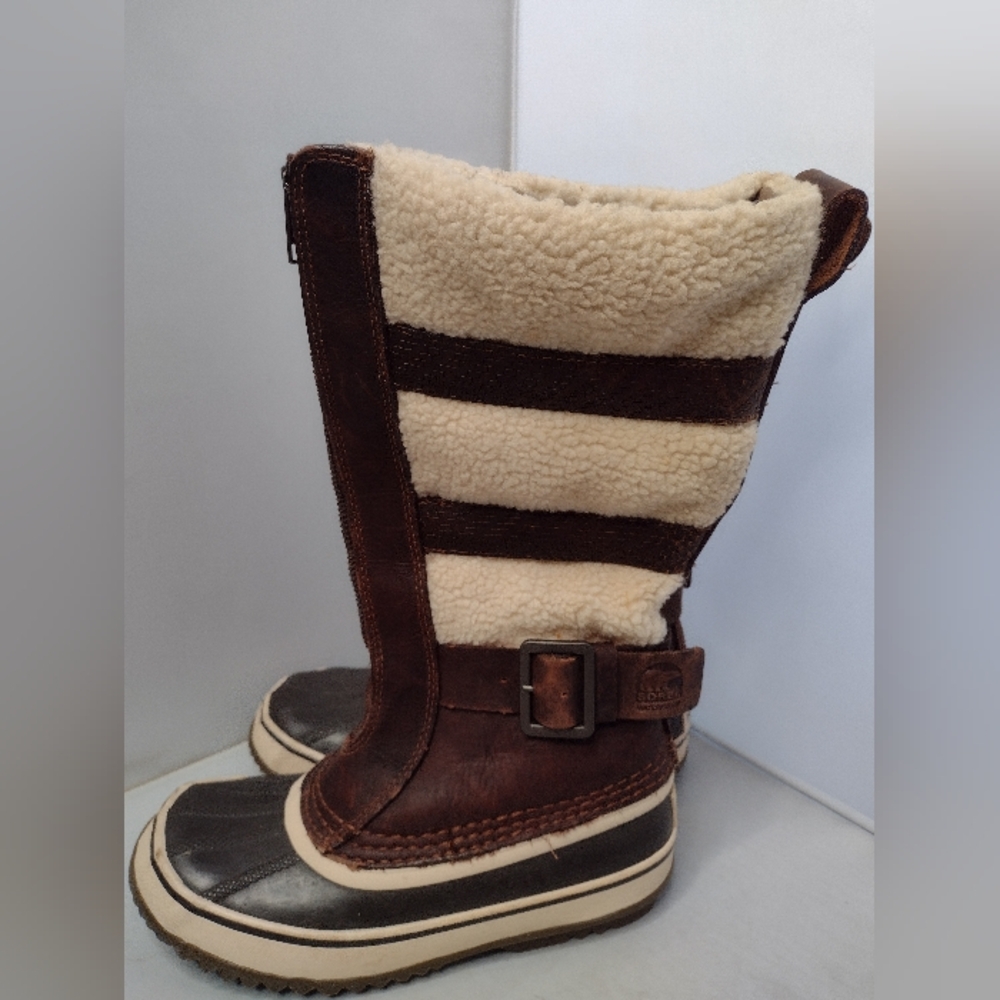 Sorel Helen Of Tundra Winter Duck Boots Waterproof Brown Womens Size 6